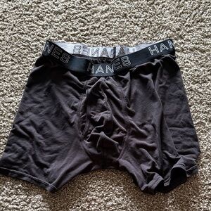 Hanes Men's Dark Gray Boxer Briefs